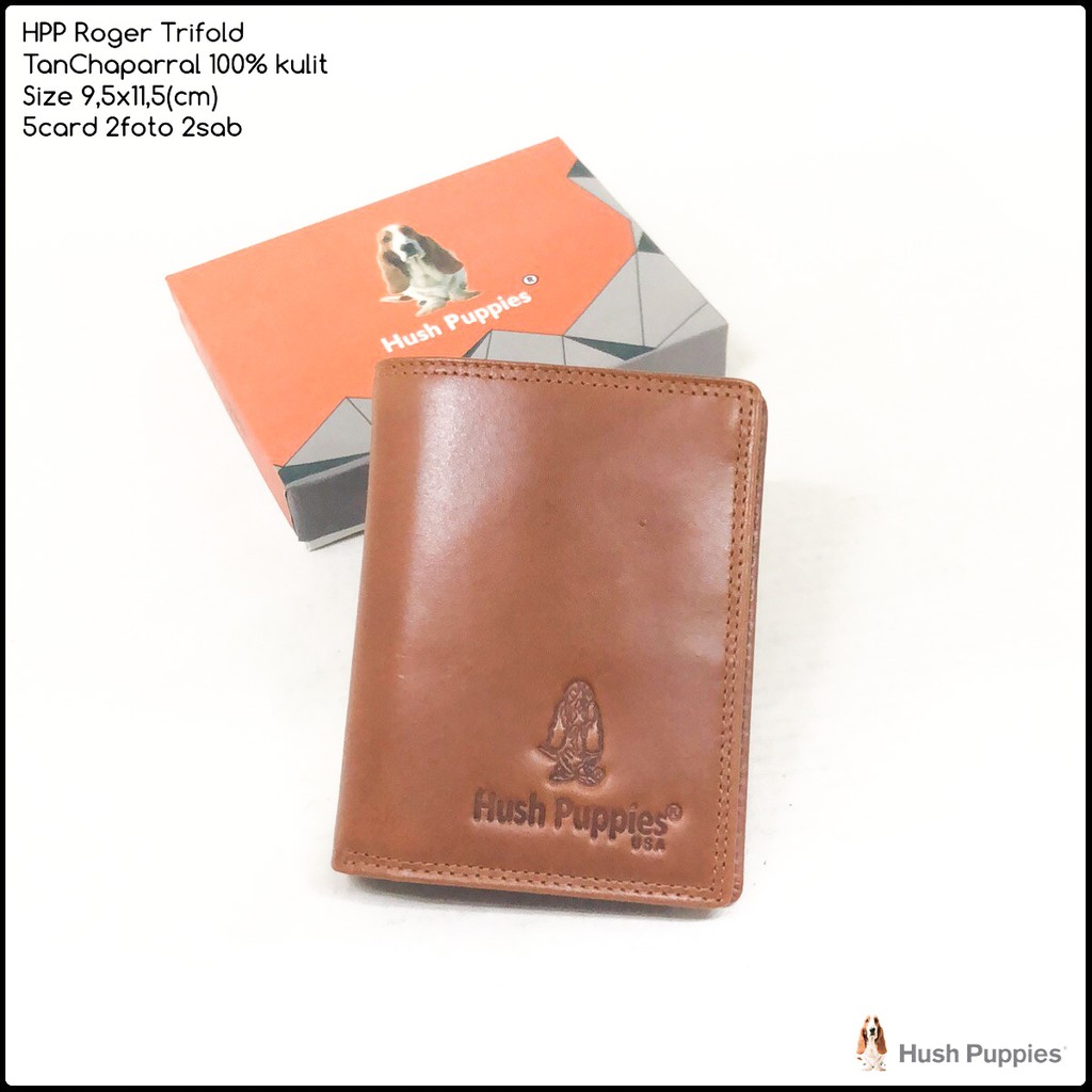 dompet kulit hushpuppies roger series premium replica bahan kulit sapi asli