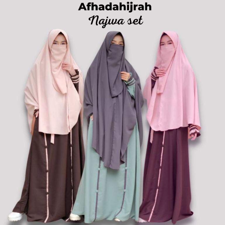 "SGR.16Ap22ᶠ" najwa set gamis set syari set cadar by Afhadahijrah