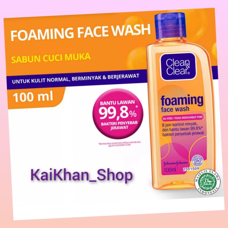 CLEAN &amp; CLEAR Foaming Facial Wash [ 100ml ]