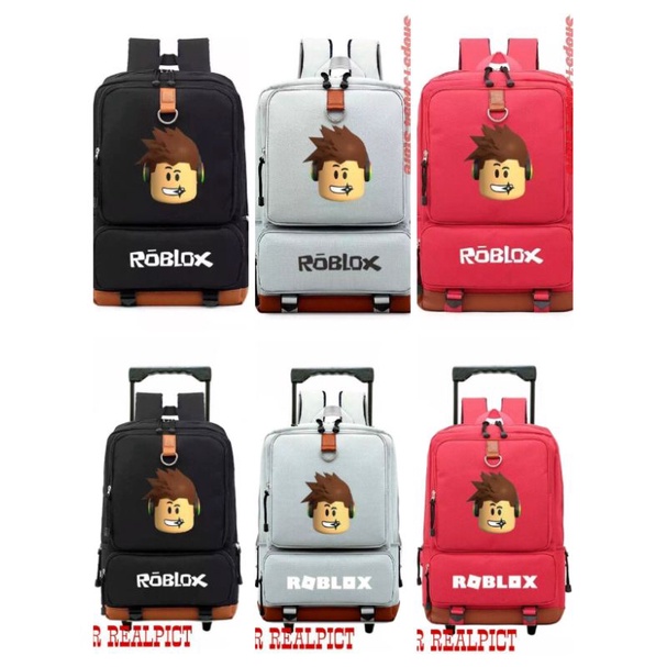 Ransel Roblox Tas Ransel Sekolah Anak Laki-laki Tk Sd Smp Karakter - Hitam Merah Abu-abu