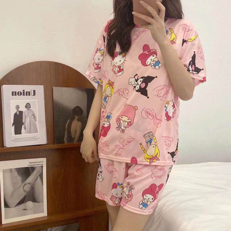 Piyama impor wanita celana pendek / baju tidur wanita sleepwear kartun