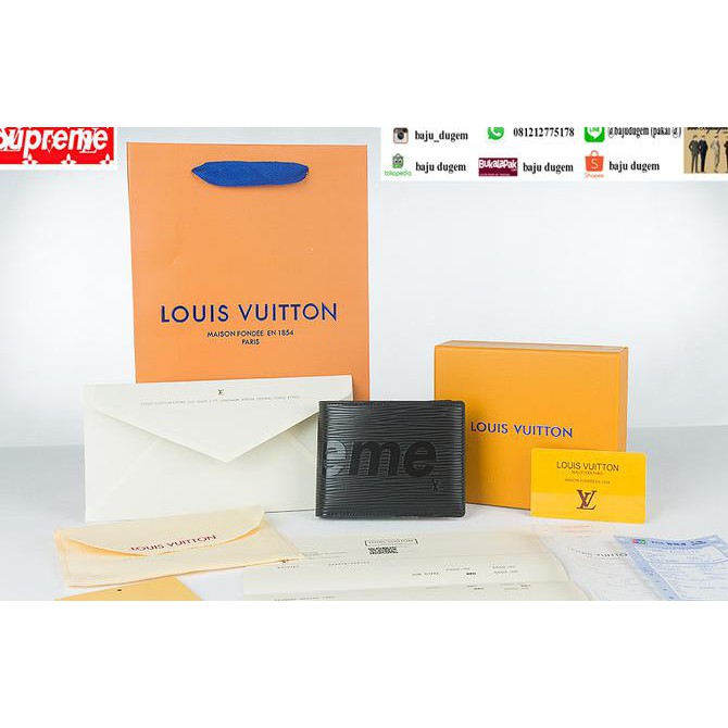 DOMPET LOUIS VUITTON SUPREME MIRROR QUALITY IMPORT FULL SET ( W LVS 2) NEEWW UPDATEE