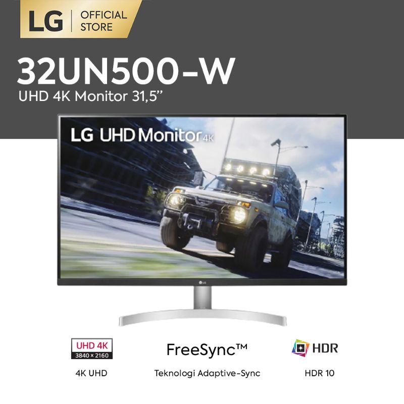 Monitor Gaming LG 32&quot;Inch UHD 4K HDR10 HDMI / DisplayPort, Speaker 32UN500-W