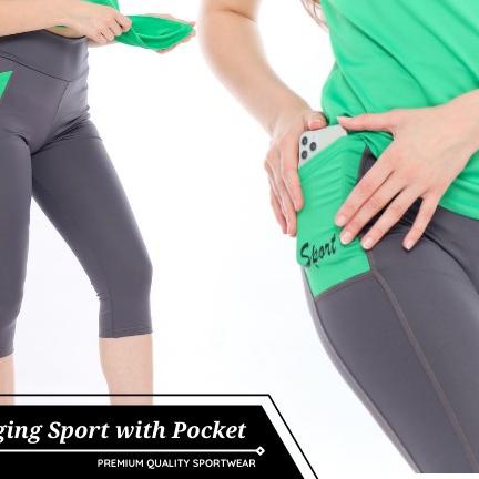 ✱ Legging Pendek Kantong/Legging Polos/Celana Legging Olahraga/Celana Senam Pendek ֍
