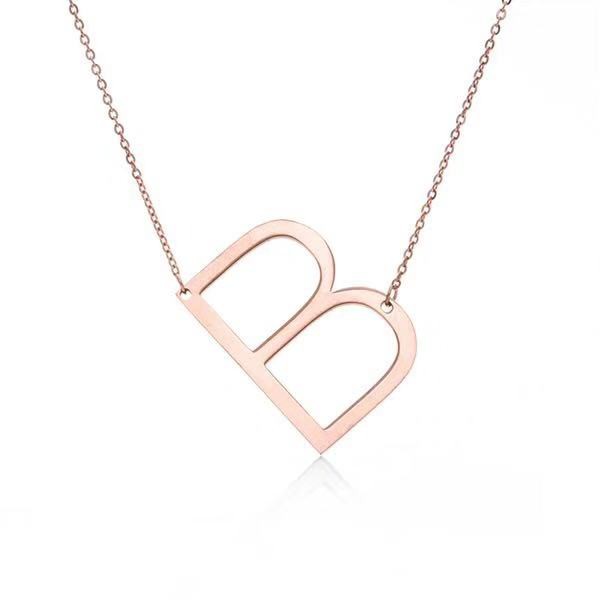 Kalung itanium abjad Rose gold 18K fashion wanita kalung murah import/Fashion Style