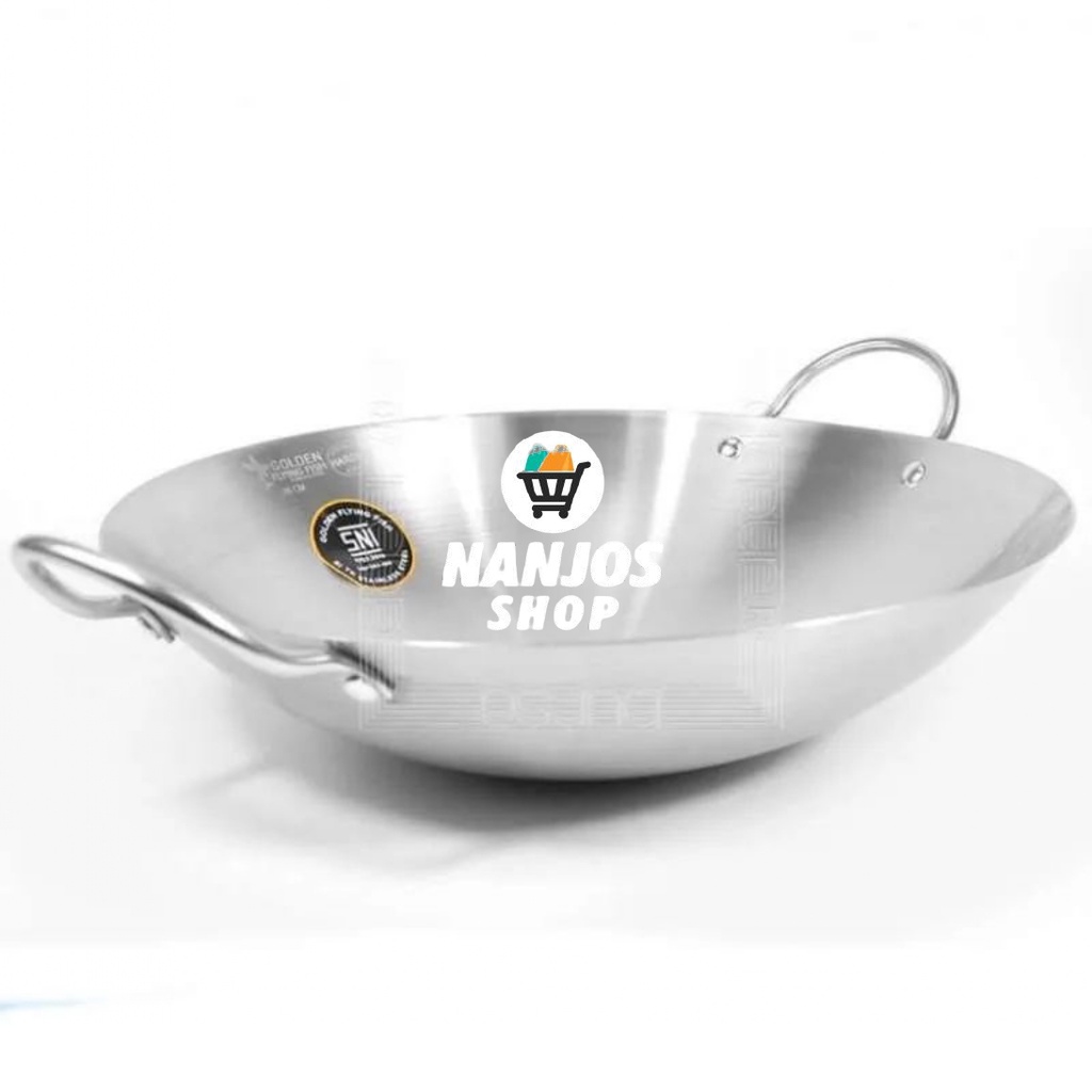 Golden Flying Fish Wajan Wok Kuali Harden Stainless Steel 36cm WJ0236B