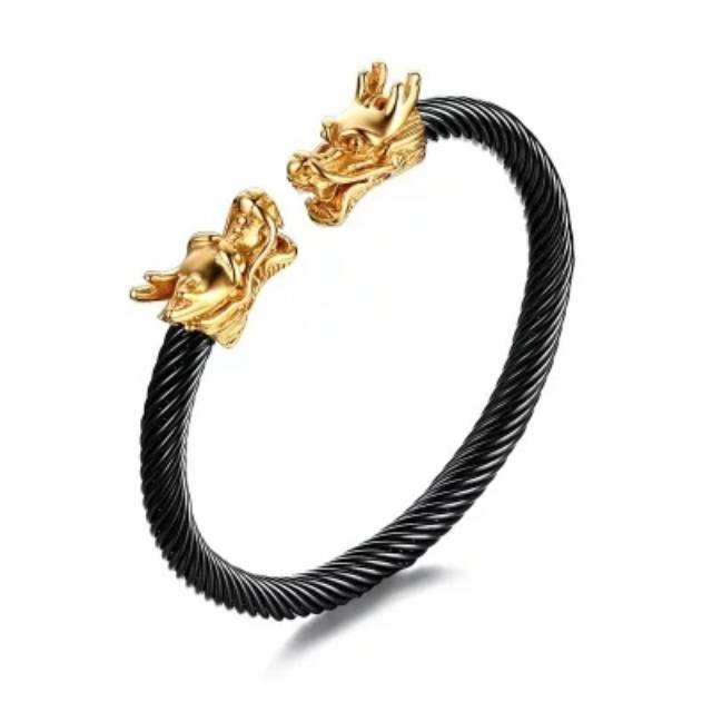 Gelang Pria Titanium Naga Gold