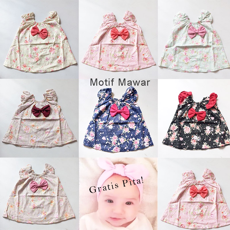 Setelan Bayi 0 3 Bulan Perempuan Newborn Bahan Katun Jepang Adem Import Lucu Baby Dress New Born KA120