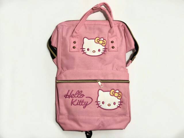 Tas Ransel 2 in 1 Hellokitty Bordir fashion design/Tas Kampus/Tas Laptop/Backpack/