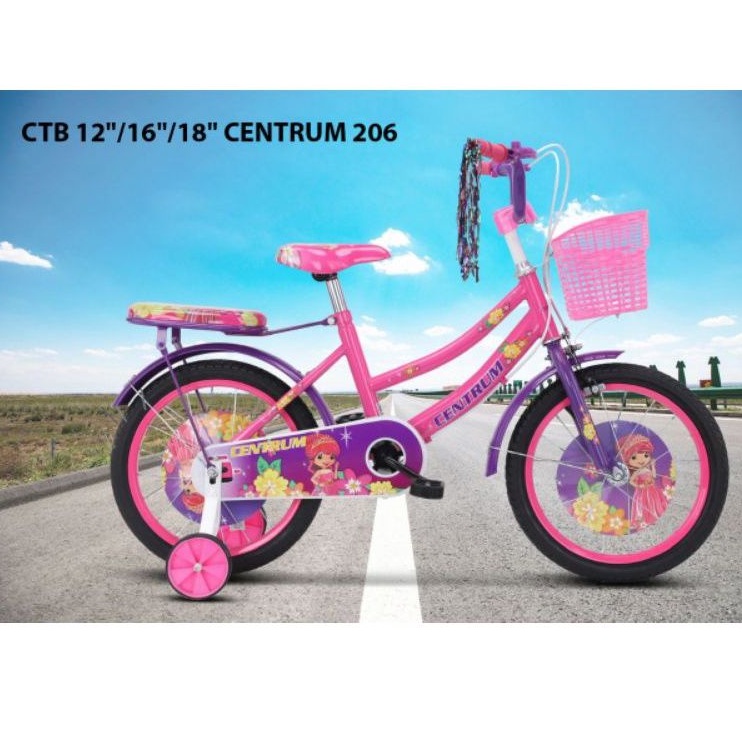 Sepeda Anak Cewek Perempuan  Bmx Mini Centrum 206 Ban Pompa Ukuran 12 Inch , 16 Inch dan 18 Inch