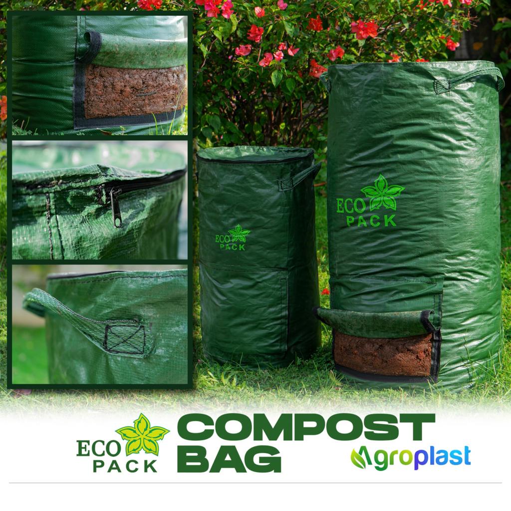 Compost Bag Eco Pack Tas Kompos Pengolah Sampah Organik Menjadi Pupuk Ukuran S(50Liter) M(80Liter) L(200Liter) Planter Bag Compost