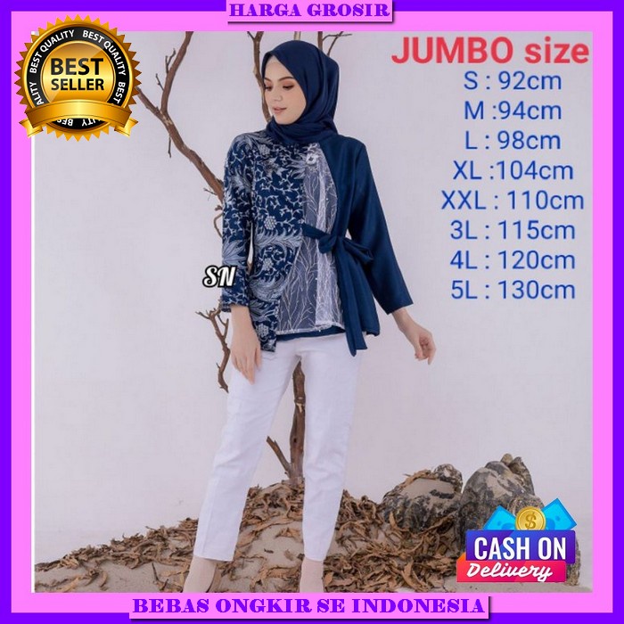 Baju Batik Kekinian Blouse Dewasa Casual Atasan Cewe Fashionable Baju Kondangan Atasan Wanita Terbar