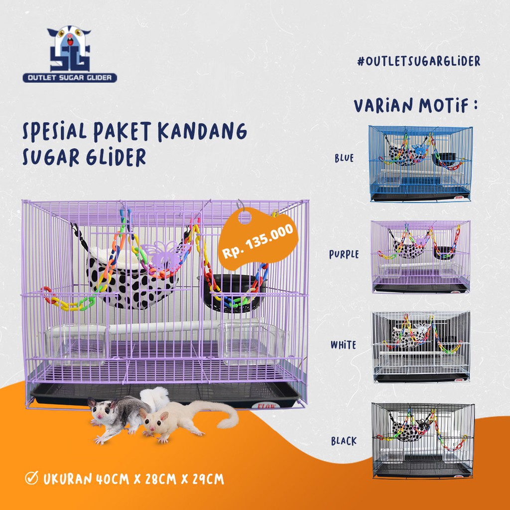 SPESIAL PAKET KANDANG SUGAR GLIDER 40CM