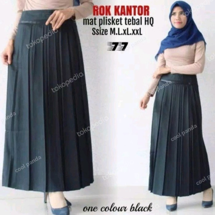 TERBARU    Rok kerja rok kantor rok guru prisket hitam panjang plisket