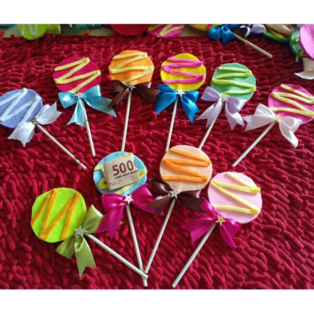 

(40gr) 10PCS Amplop lebaran flanel Lolipop angpao