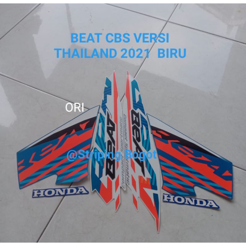 Stiker Striping Motor Honda Beat CBS 2021 Thailand Blue