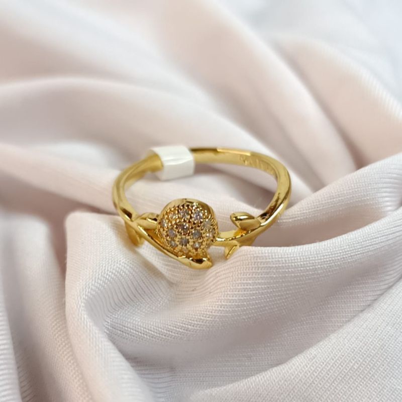 Cincin bunga berlian daun emas cincin wanita cincin xuping cincin imitasi cincin murah cincin anti k