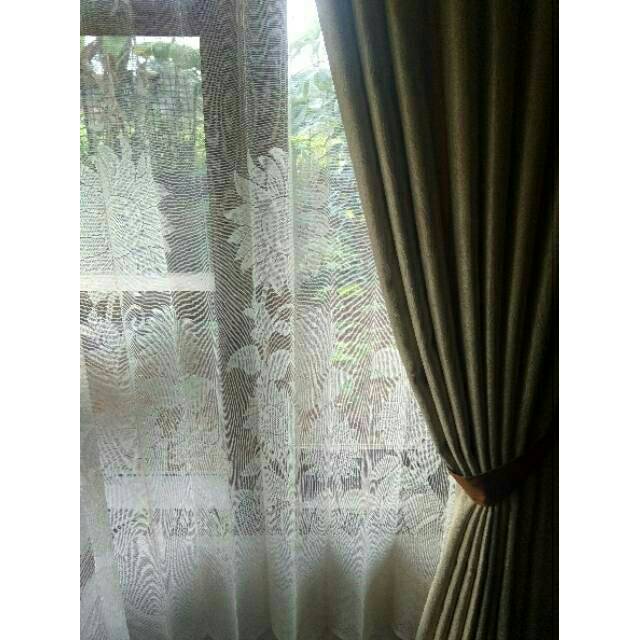 Vitrase polos Cream /selambu gorden / vitrase matahari polos Cream