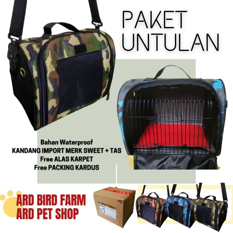 Tas Travel Tas untulan Kandang Burung Hamster sugar glider landak mini