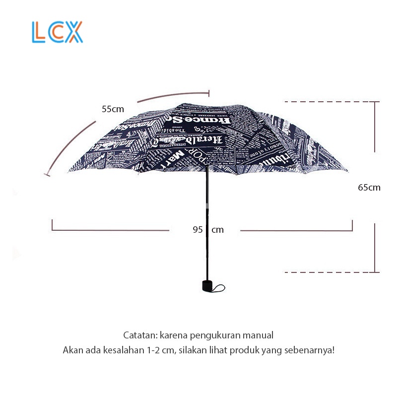 LCX Payung Lipat Otomatis Anti UV / Payung Otomatis Buka Tutup Anti UV VS-101