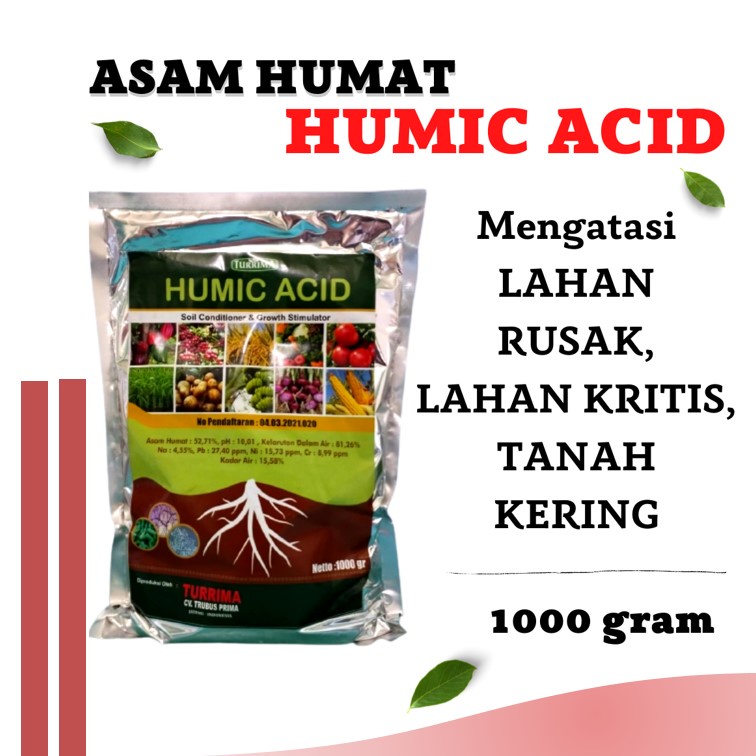 Asam Humat AH, Penyubur Tanah Humic Acid 1kg, Asam Humat Pupuk Untuk Perbaiki Struktur Tanah