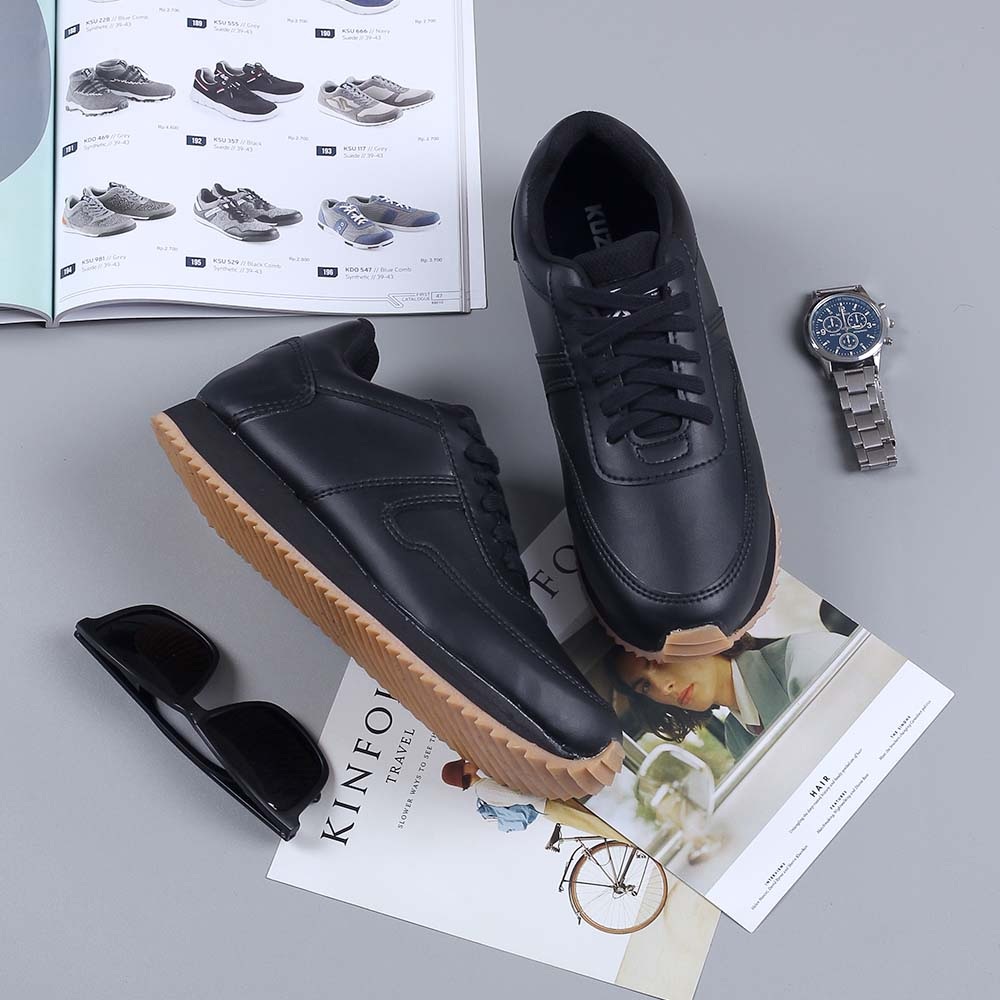 ORIGINAL - SEPATU PRIA SNEAKERS WARNA HITAM KEREN TERBARU MURAH BERKUALITAS DISTRO KUZATURA