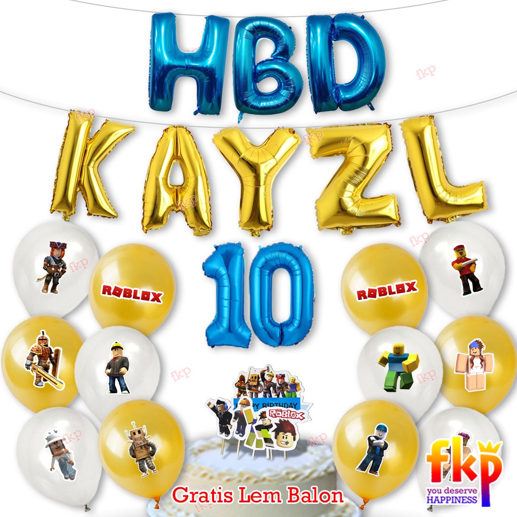 FUN KIDS PARTY Paket HBD Roblox Ulang Tahun Anak/ Balon Roblox/ Paket Balon Ulang Tahun Roblox Game