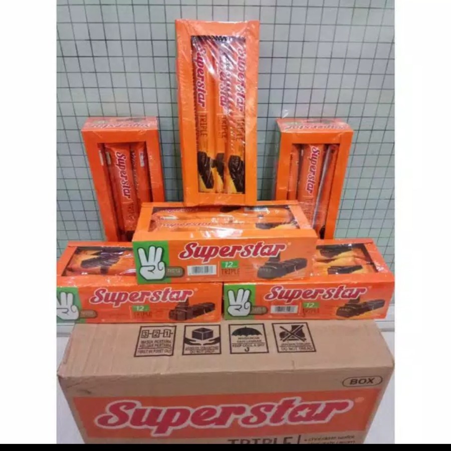 

Wafer SUPERSTAR triplechoco wafer 1 box @ 20 pc