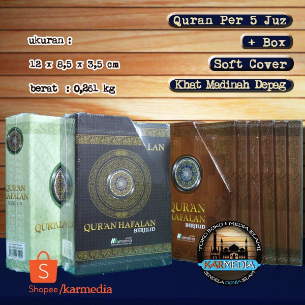 Al Quran Hafalan Per 5 Juz Saku Berjilid 6   Box   Almahira   Ukuran Kecil   Karmedia