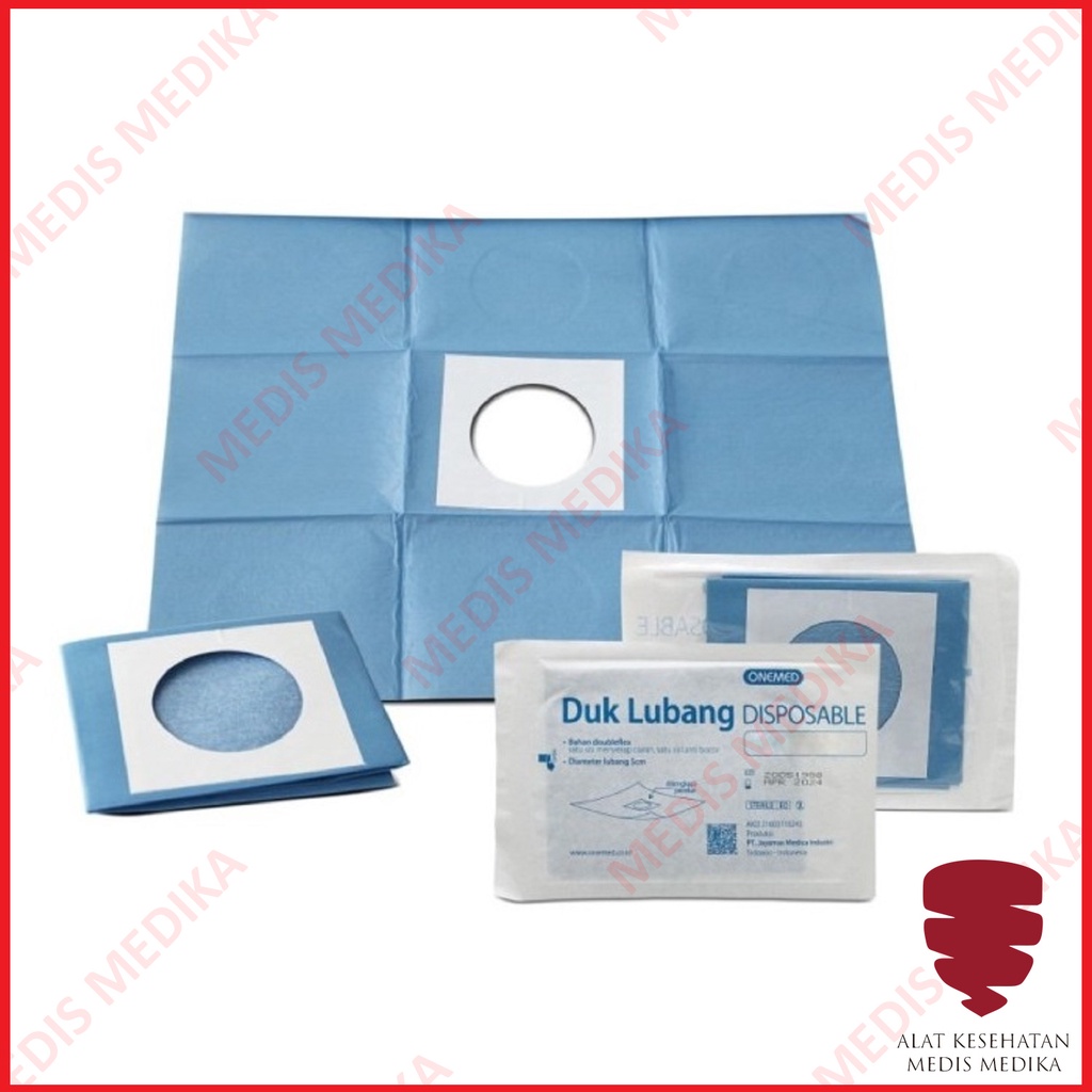 Duk Sterile 25X30 D5 Onemed Lubang 5cm Peralatan P3K Disposable Kain Operasi Steril 25 x 30 cm 25x30cm