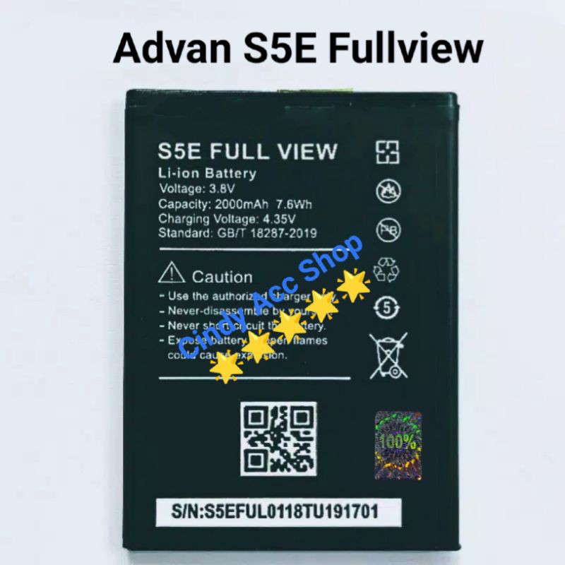 Baterai Advan S5E 4G Lte Fullview Original Batre Battery S5E Fullview