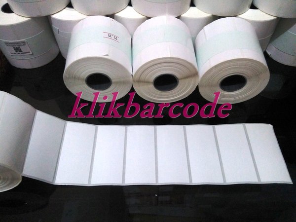 

MURAH LABEL BARCODE SEMICOATED 75 x 35 mm 1 LINE GAP CORE 1" ( ISI 1.000 PCS , PAKAI PORPORASI )