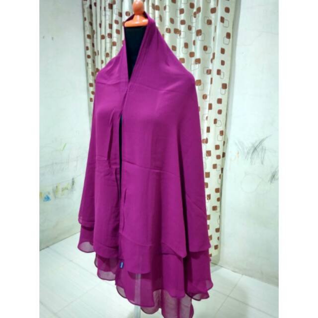 KHIMAR 2 LAYER STANDAR WARNA UNGU MAGENTA