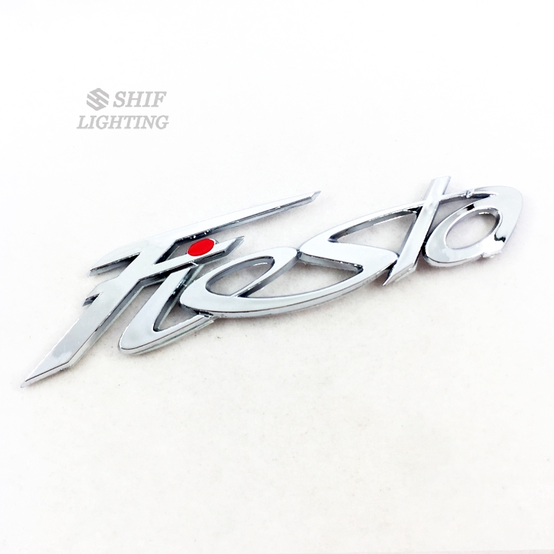 1x ABS Chrome Hitam FIESTA Letter Logo Mobil Auto Rear Trunk Emblem Badge Stiker Decal Untuk FORD