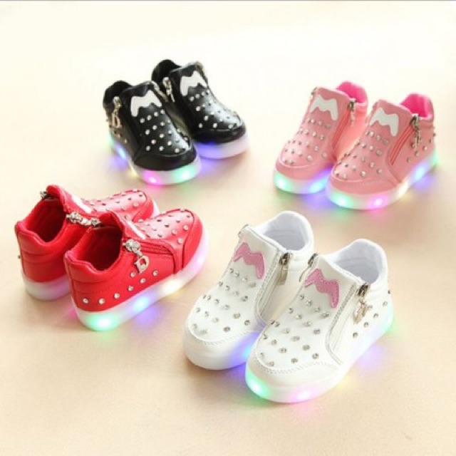 UNX 0201 Sepatu Boot Anak Lampu Import Evisu Diamond Stoods Zipper