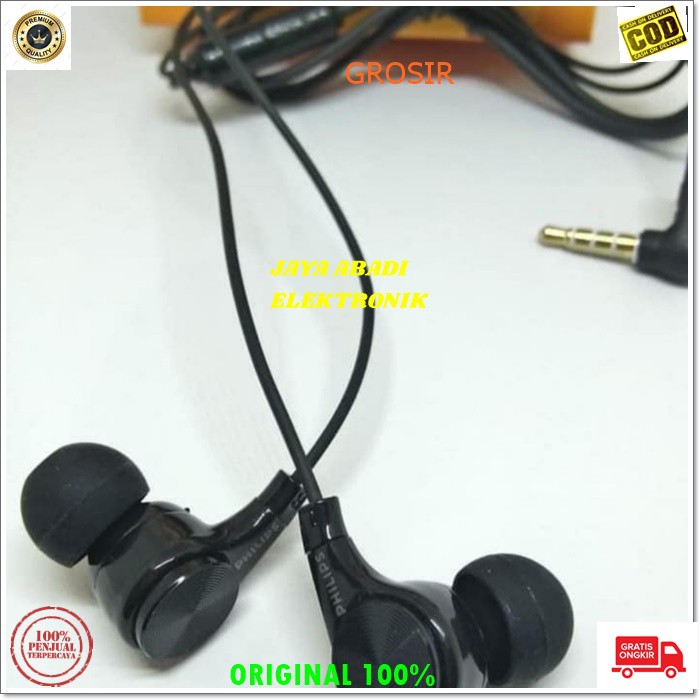 J178 ORIGINAL PHILIPS HEADSET HANDSFREE STEREO SUPER BASS HEADSET HANDSFREE HEADPHONE EARPHONE MUSIC VOKAL AUDIO SOUND EARPOD IN EAR KARET MAGNET KARAOKE MEGA BAS J179  HP stereo dobel bass double bas handsfree nelpon super non earpod hf mic cable kabel