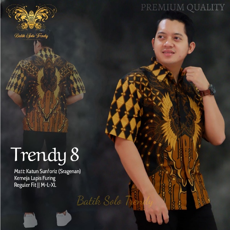 TRENDY 8 PENDEK KEMEJA BATIK LENGAN PENDEK KAIN HALUS MURAH