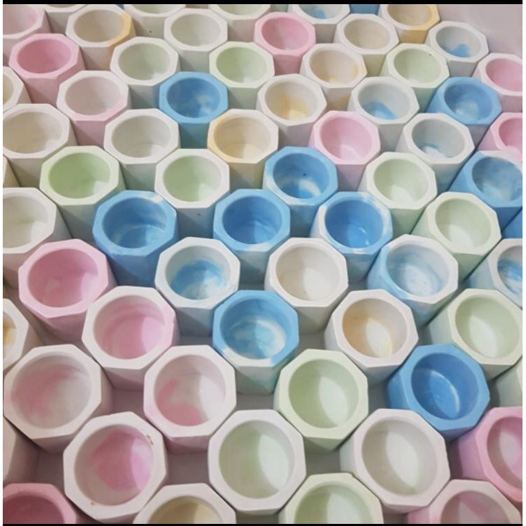 Pot mini Semen | Pot mini kaktus | pot skulen | pot murah | tempat lilin | pot marbel | Pot Mini Oct