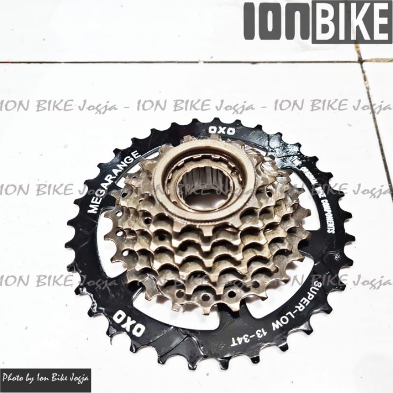 freewheel sprocket oxo 7 speed 13-34T megarange - sproket oxo 7sp 13 34 T murah