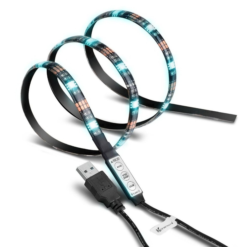 LAMPU HIAS CASING KOMPUTER LED LIGHTSTRIP RGB WITH CONTROLLER LAMPU HIAS RUANGAN TAMU MEJA KERJA