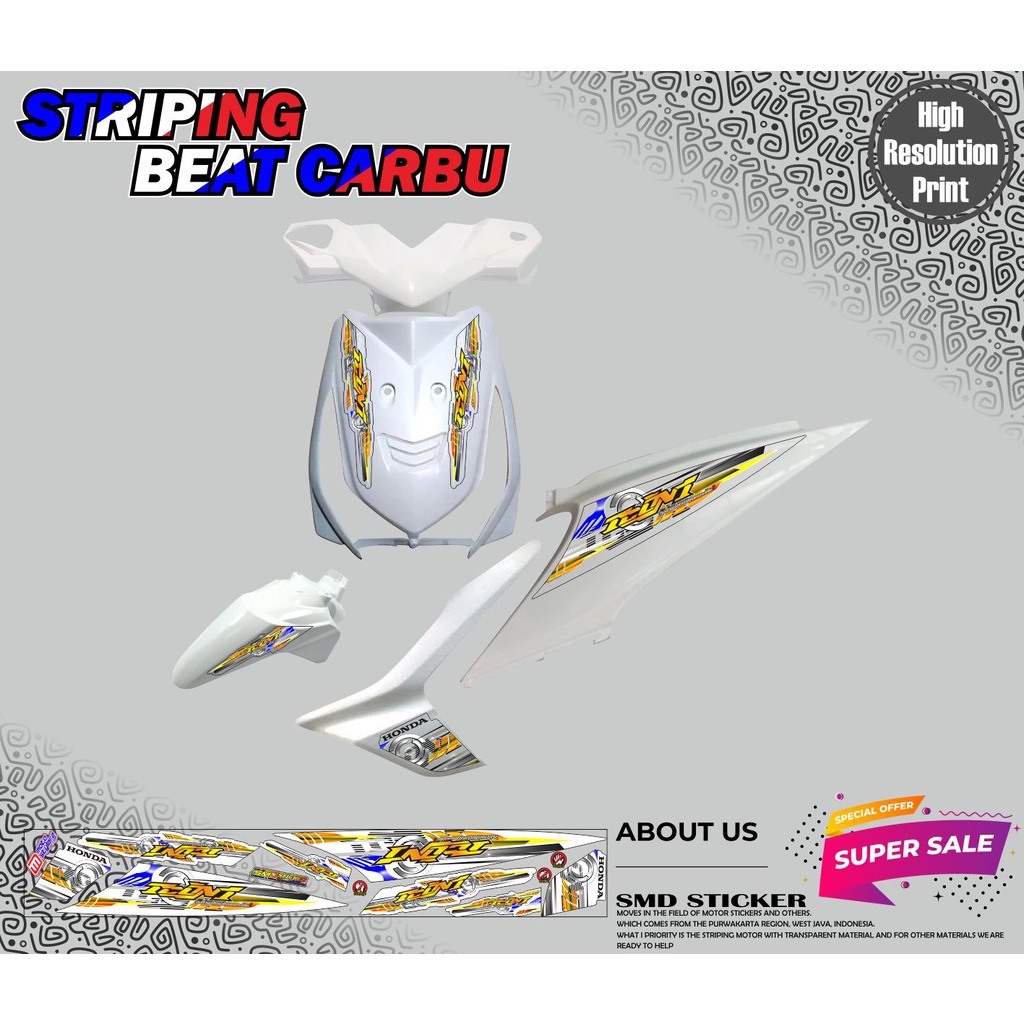 STRIPING VARIASI HONDA BEAT CARBU STRIPING MURAH BEAT CARBU STICKER VARIASI BEAT