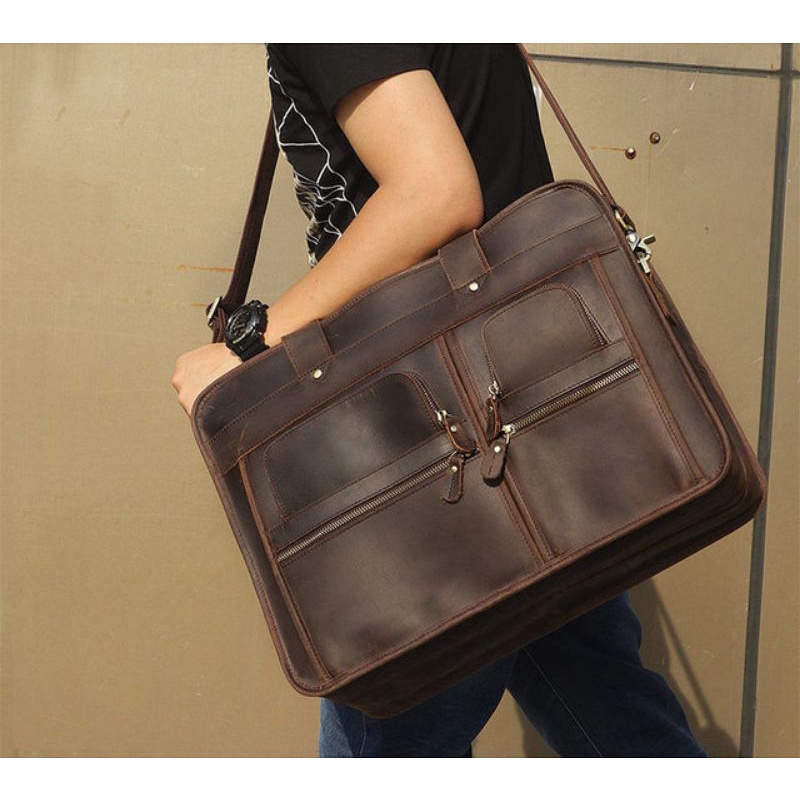 Tas kulit laptop bahan kulit asli muat laptop 14 inc asli kulit ch bukan kw