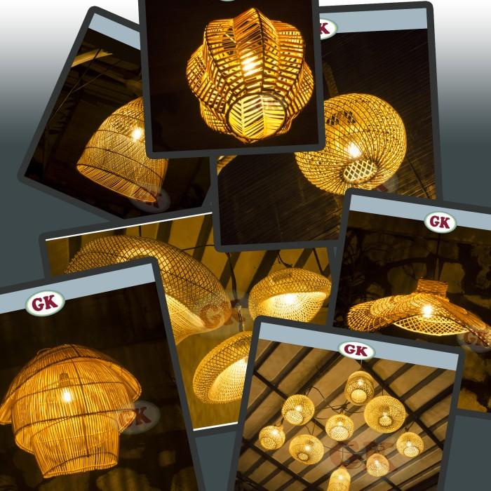 Pesanan khusus Kap lampu cafe rotan gantung