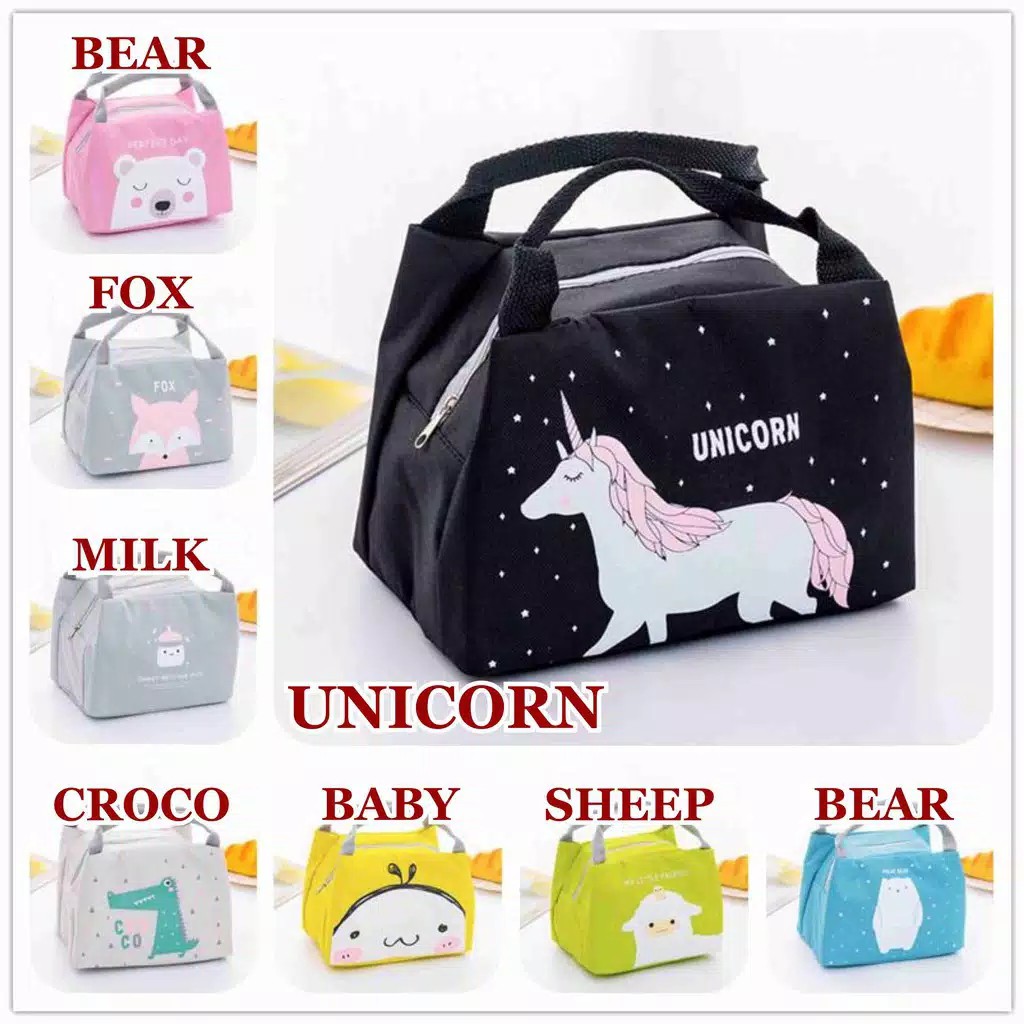 Tas Bekal Lunch Bag Cooler Karakter Kartun Tempat Penyimpanan Bekal Murah Import