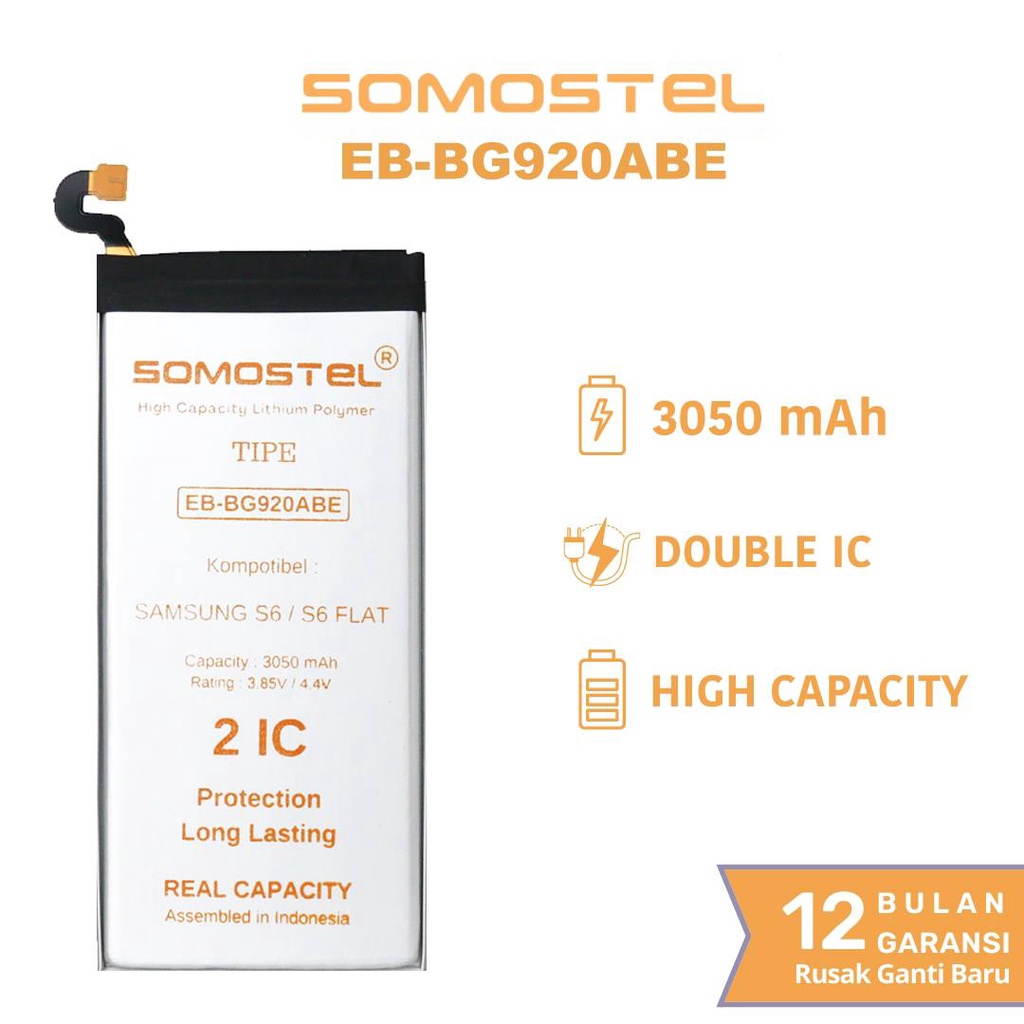 Somostel - EB BG920ABE Samsung S6 / S6 Flat Batre Batrai Baterai