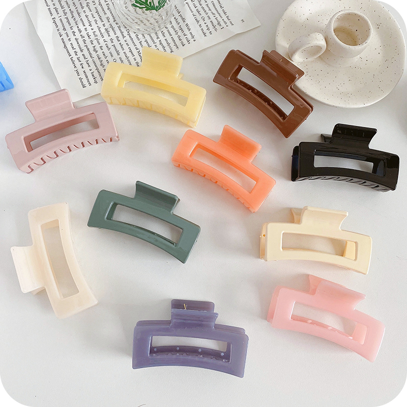 Simple square plastic Hair clips women classic hair accessories personalized Headdress