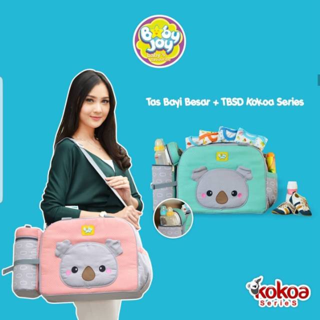 Baby Joy Tas Bayi Besar Diaper Bag + Tabung Botol Susu Double Kokoa Series