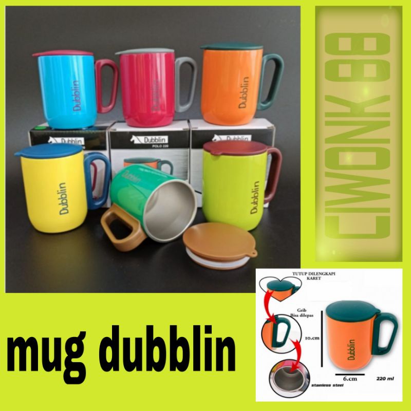 mug dubblin 220ml/mug panas dingin 1pcs/cangkir