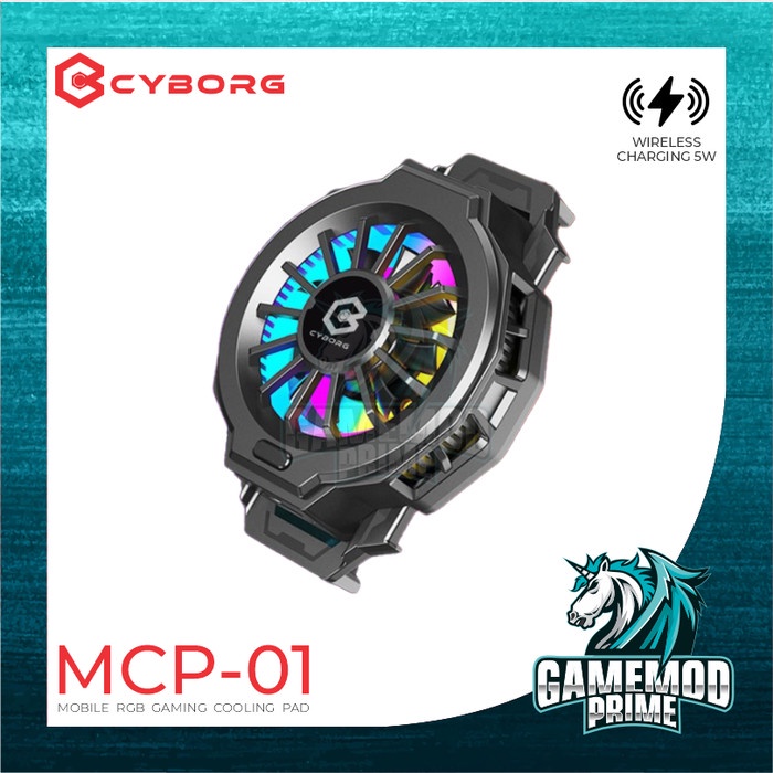 Mobile Cooling Pad Cyborg MCP-01 Icy Blast - Kipas Pendingin HP RGB