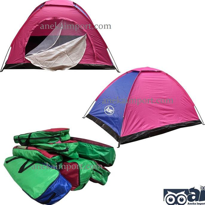 Tenda Dome Camping Hyu 2-3 Orang / Tenda Kemah Outdoor Pink